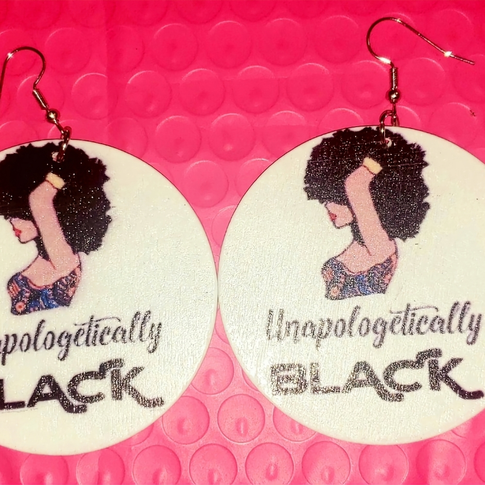 African American Themed earrings "unapologetically black"